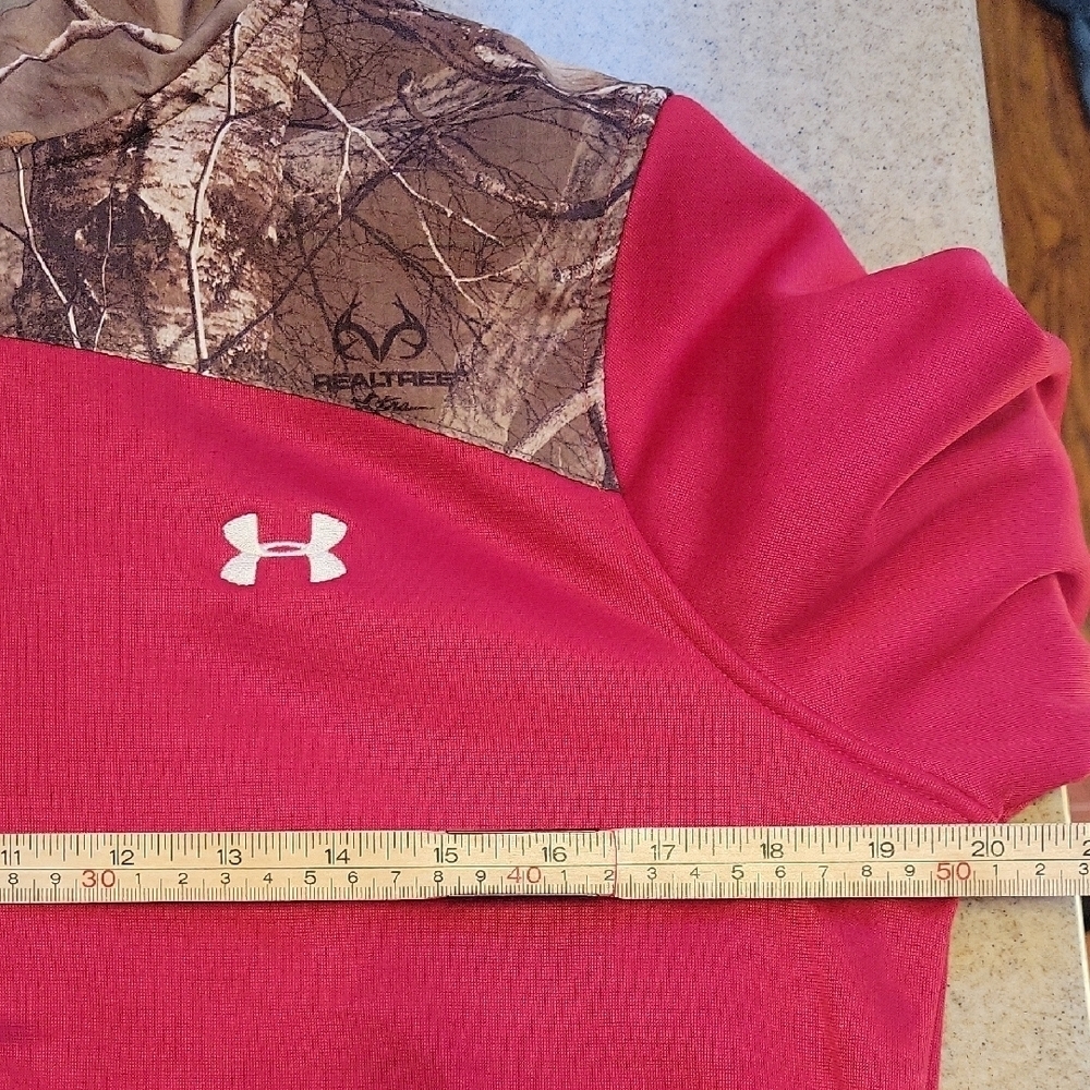 Under Armour Real Tree Half-Zip Red & Camo Pullover Size Medium - Picture 11 of 13